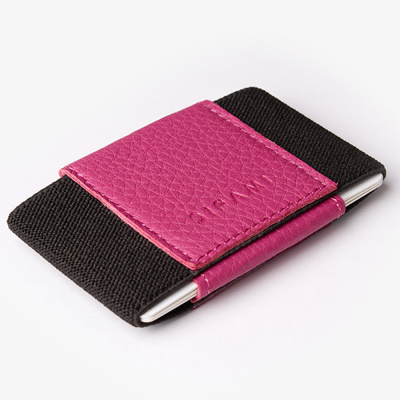 Minimal Deri Cüzdan Kartlık Fuşya